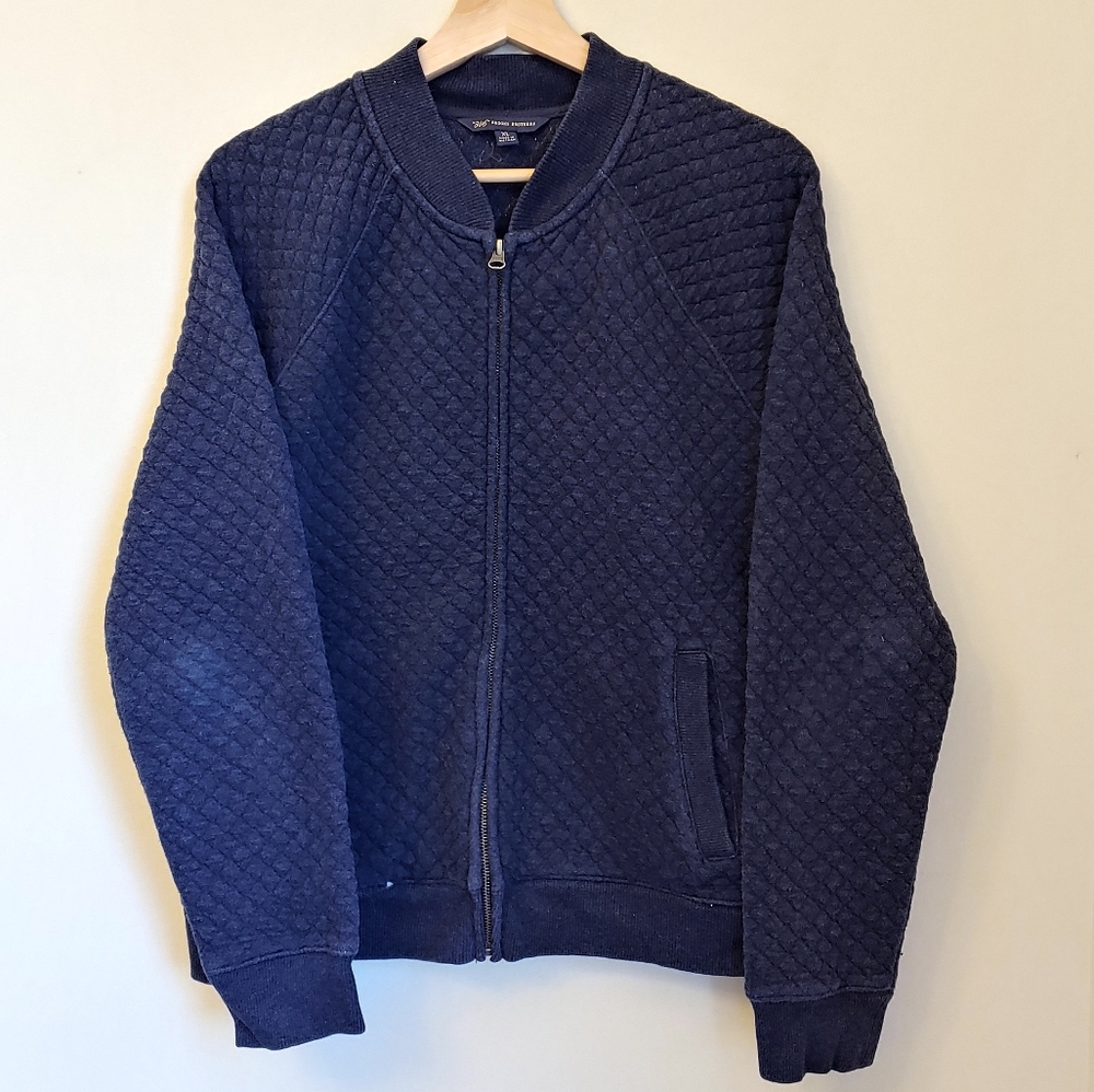 Brooks Brothers 346 Men's Quilted Soft Navy Blue Bomber Jacket Size XL